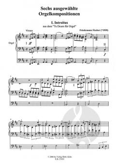 Sechs ausgewählte Orgelkompositionen von Friedemann Fischer im Alle Noten Shop kaufen (Partitur)