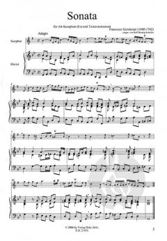 Sonate für Alt-Saxophon und Klavier (Orgel) von Francesco Geminiani 