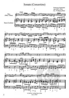 Sonate (Concertino) für Oboe (Flöte, Violine) und Streichorchester von Francesco Geminiani im Alle Noten Shop kaufen