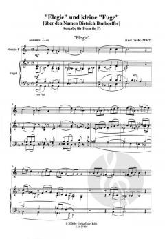 Elegie und kleine Fuge von Kurt Grahl für Horn (F) und Orgel