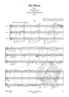 Six Pièces pour Trois Cors von Johann Peter Heuschkel für 3 Hörner