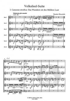 Volkslied-Suite für sechs Hörner und obligates Posthorn von Theodor Hlouschek für 6 Hörner