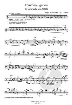 kommen - gehen von Klaus Hochmann für Violoncello solo im Alle Noten Shop kaufen (Partitur)
