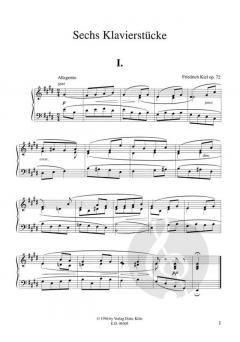 Sechs Klavierstücke von Friedrich Kiel im Alle Noten Shop kaufen (Partitur)