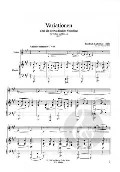 Variationen über ein schwedisches Volkslied von Friedrich Kiel 