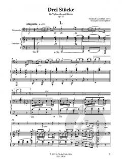 Drei Stücke für Violoncello und Klavier von Friedrich Kiel im Alle Noten Shop kaufen