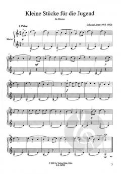 Kleine Stücke für die Jugend Heft 1 von Johann Lütter 