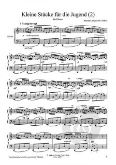 Kleine Stücke für die Jugend Heft 2 von Johann Lütter 