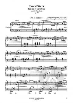 Trois Pièces faciles et agréables pour le Pianoforte von Heinrich Marschner 