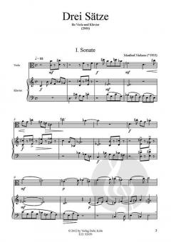 Drei Sätze für Viola und Klavier von Manfred Niehaus im Alle Noten Shop kaufen