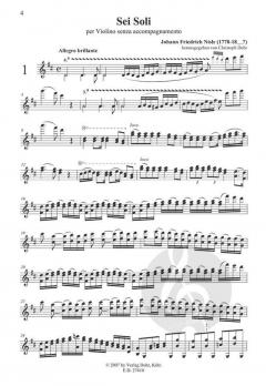 Sei Soli per Violino senza accompagnamento von Johann Friedrich Nisle im Alle Noten Shop kaufen
