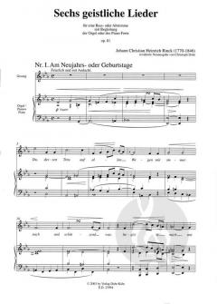 Sechs geistliche Lieder von Johann Christian Heinrich Rinck 