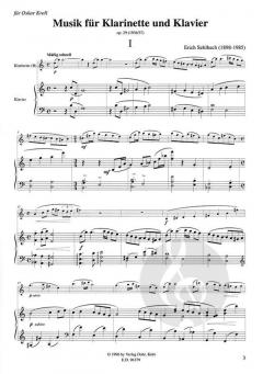 Musik für Klarinette und Klavier von Erich Sehlbach 