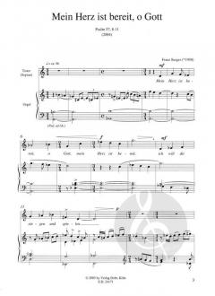 Mein Herz ist bereit, o Gott für hohe Stimme (S/T) und Orgel von Franz Surges 