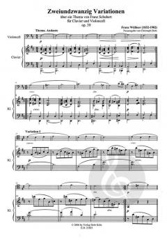 22 Variationen über ein Thema von Franz Schubert op. 39 von Franz Wüllner für Clavier und Violoncell im Alle Noten Shop kaufen
