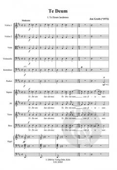 Te Deum für vierstimmigen gem. Chor, Streicher, Pauken und Orgel (Jan Groth) 