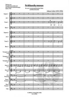 Schlusshymnus für gemischten Chor und Blechbläserensemble (Johann Lütter) 