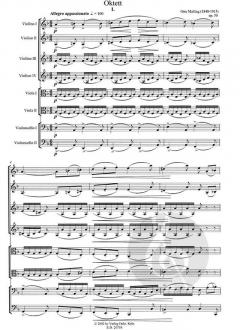 Oktett für 4 Violinen, 2 Bratschen und 2 Violoncelli von Otto Malling 