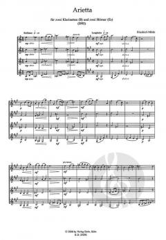 Arietta für zwei Klarinetten und zwei Hörner (Friedrich Milde) 