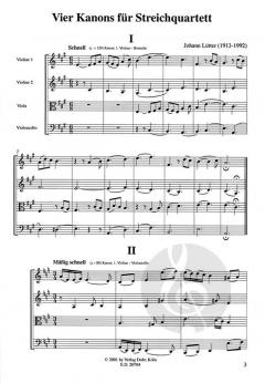 Vier Kanons von Johann Lütter 
