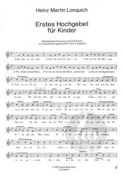 Erstes Hochgebet für Kinder (Heinz Martin Lonquich) 