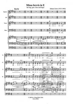 Missa brevis in E für 4stg. gem. Chor und Orgel (Johann Lütter) 