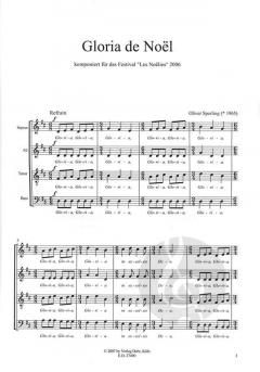 Gloria de Noel für vier- oder achtstimmigen gem. Chor a cappella (Oliver Sperling) 