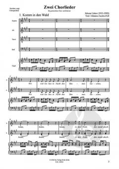 Zwei Chorlieder auf Texte von Johanna Zaeske-Fell (Johann Lütter) 
