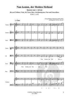 Nun komm, der Heiden Heiland von Georg Philipp Telemann 
