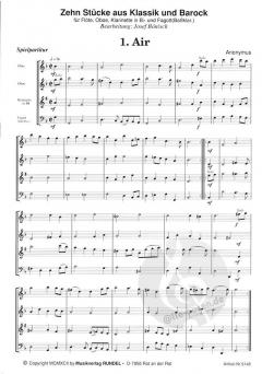 10 Stücke aus Klassik und Barock für Holzbläser Quartett im Alle Noten Shop kaufen
