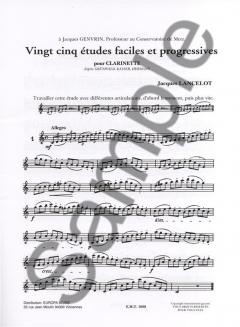 25 Etudes Faciles et Progressives Clarinette 