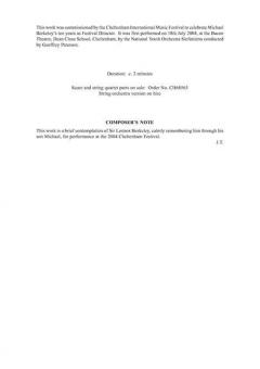 Remembering Lennox Through Michael von John Tavener 