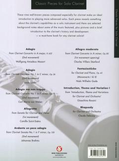 Classic Pieces For Solo Clarinet 