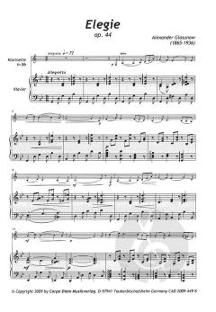 Elegie op. 44 von Alexander Glasunow 
