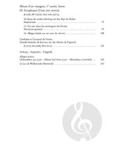 Album d'un voyageur I, III; Clochette et Carnaval de Venise von Franz Liszt 