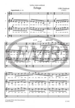 Ecloga For Mixed Vioces On Modovan Hungarian Folk Text 