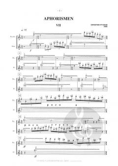 7 Aphorismen von Christian Kram für 2 Flöten und Klavier (3 Einzelblatt-Spielpart./Stimme) im Alle Noten Shop kaufen