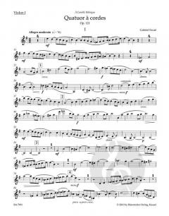 Quatuor à Cordes Op. 121 von Gabriel Fauré 