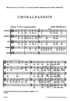 Choralpassion nach den vier Evangelien op. 7 (Hugo Distler) 