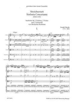 Sinfonia Concertante B-Dur HOB 1/105 von Joseph Haydn für Streichsextett im Alle Noten Shop kaufen