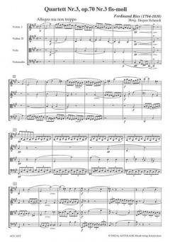 Quartett Fis-Moll Op. 70/3 von Franz Ries 