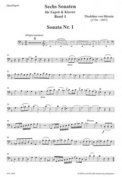 Sechs Sonaten für Quartfagott und Klavier Band 1 (Thaddaeus Freiherr Von Duernitz) 