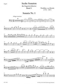 Sechs Sonaten für Fagott und Klavier Band 1 (Thaddaeus Freiherr Von Duernitz) 