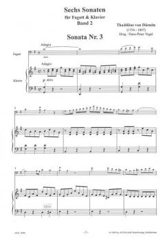 Sechs Sonaten für Fagott und Klavier Band 2 (Thaddaeus Freiherr Von Duernitz) 