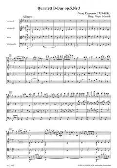 Quartett B-Dur Op. 5/3 von Franz Vincenz Krommer 