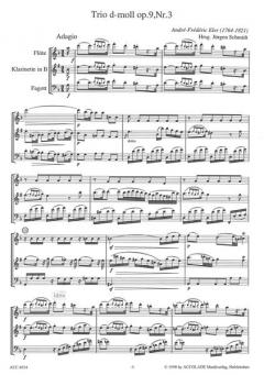 Trio Op. 9/3 D-Moll von Andre Frederic Eler für Holzbläser Trio im Alle Noten Shop kaufen