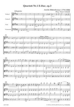 Quartett 1 E-Dur Op. 3 von Anselm Hüttenbrenner 