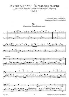 18 Arien mit Variationen für zwei Fagotte Band 1 (François-René Gebauer) 