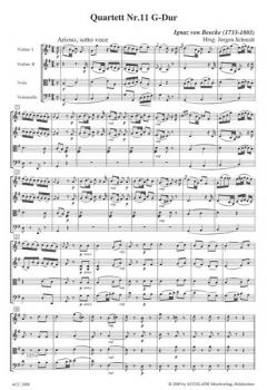 Quartett 11 G-Dur von Ignaz von Beecke 
