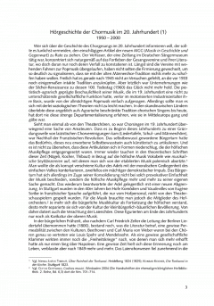 Hörgeschichte der Chormusik des 20. Jahrhunderts 